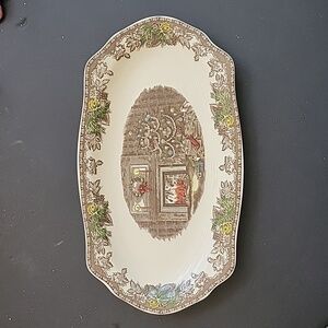 Johnson Bros the Friendly Village Christmas tidbit or bread plate